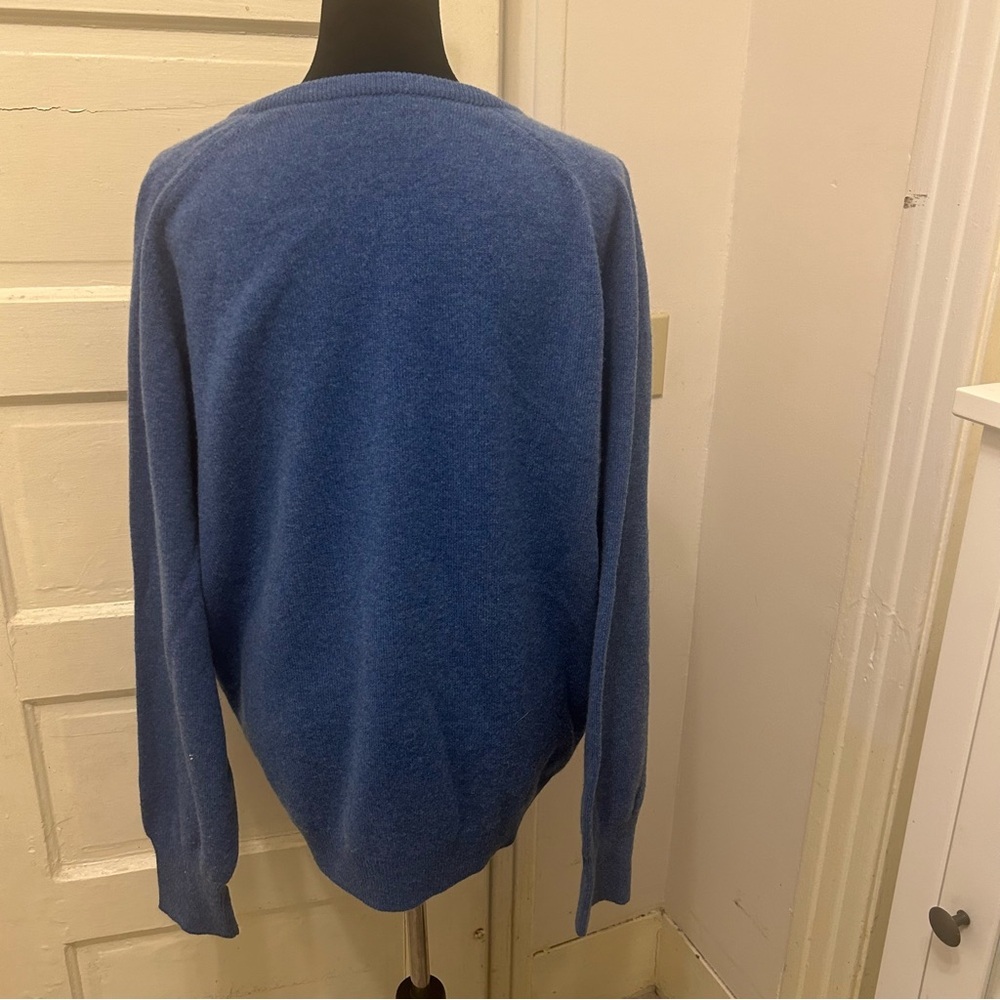 Burberry Men’s Pure Wool V-Neck Sweater Pullover Made Scotland Preppy Academia - Picture 5 of 9